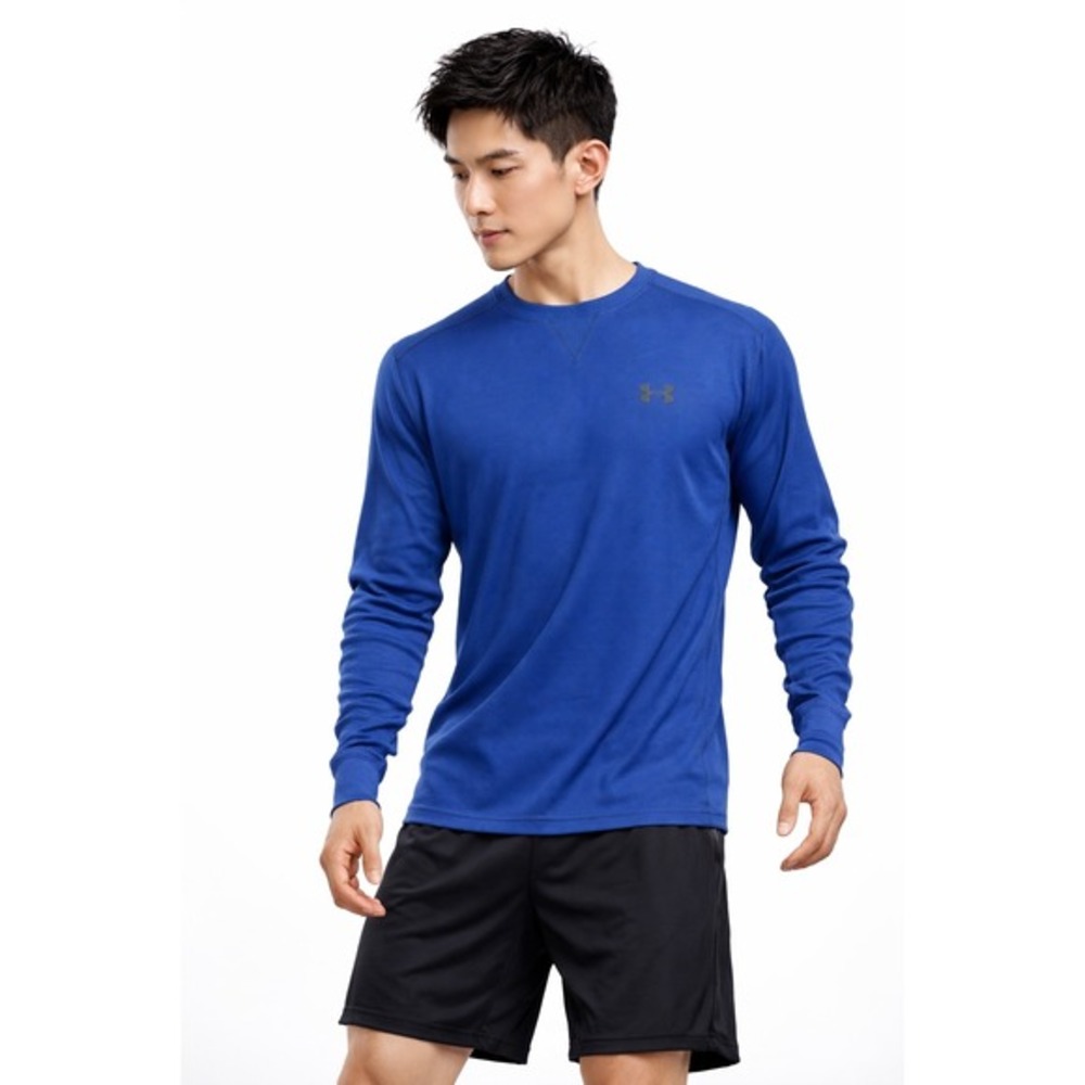 Under Armour ColdGear Mens Blue Waffle‎ Knit Thermal Shirt Loose Fit L 77-05